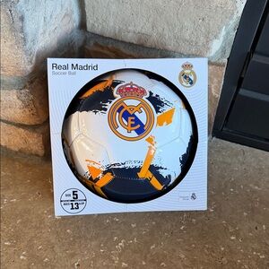 New - Real Madrid Soccer Ball - White Blue & Gold - sz 5 Hard to Find Design